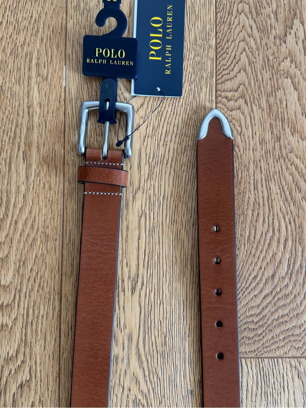 Polo Ralph Lauren Western Silver Concho Leather Belt RRL Saddle Tan M